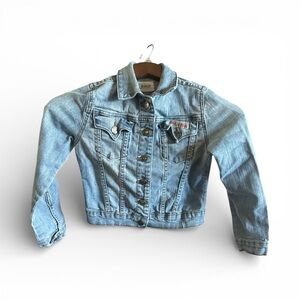 Hudson Classic Blue Denim Jacket Girls Size Small 6-7 Year Old Jean Button Up